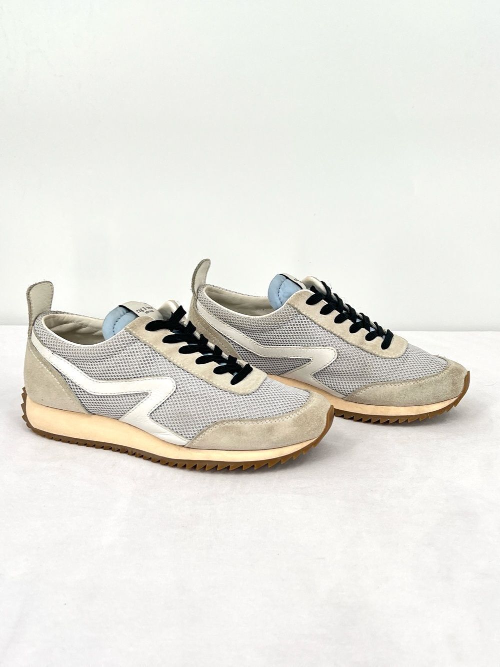 rag & bone Retro Runner Gray Suede Mesh White Leather Sneakers EU 37 US 7